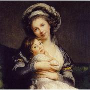 Self-Portrait in a Turban with Her Child, elisabeth vigee-lebrun